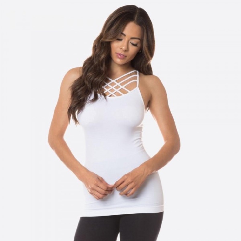 White Criss across Camisole